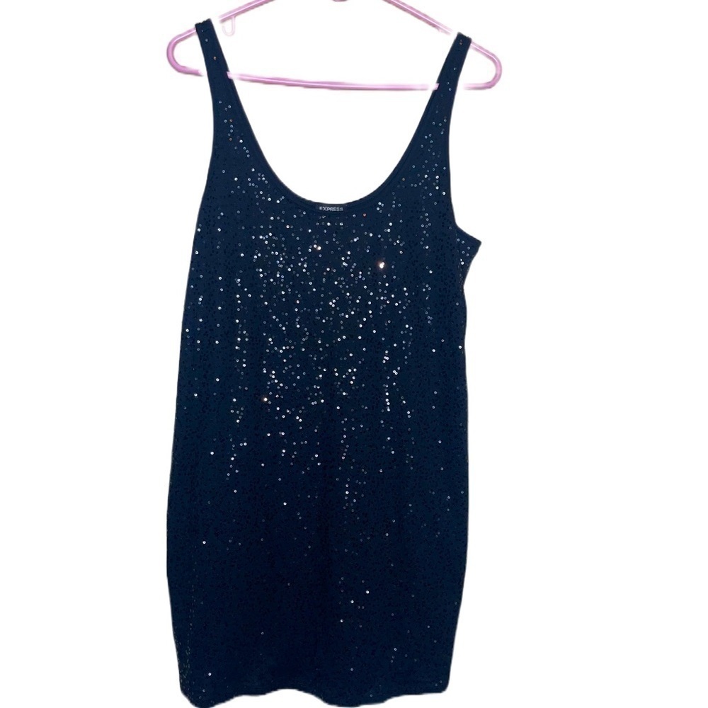 express black sequin sparkle tank mini dress